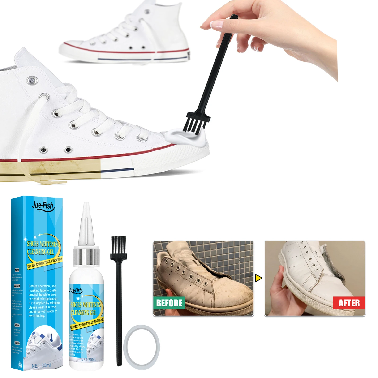 Sneaker Care Spray - White Shoes Cleaning Gel Stain Dirt